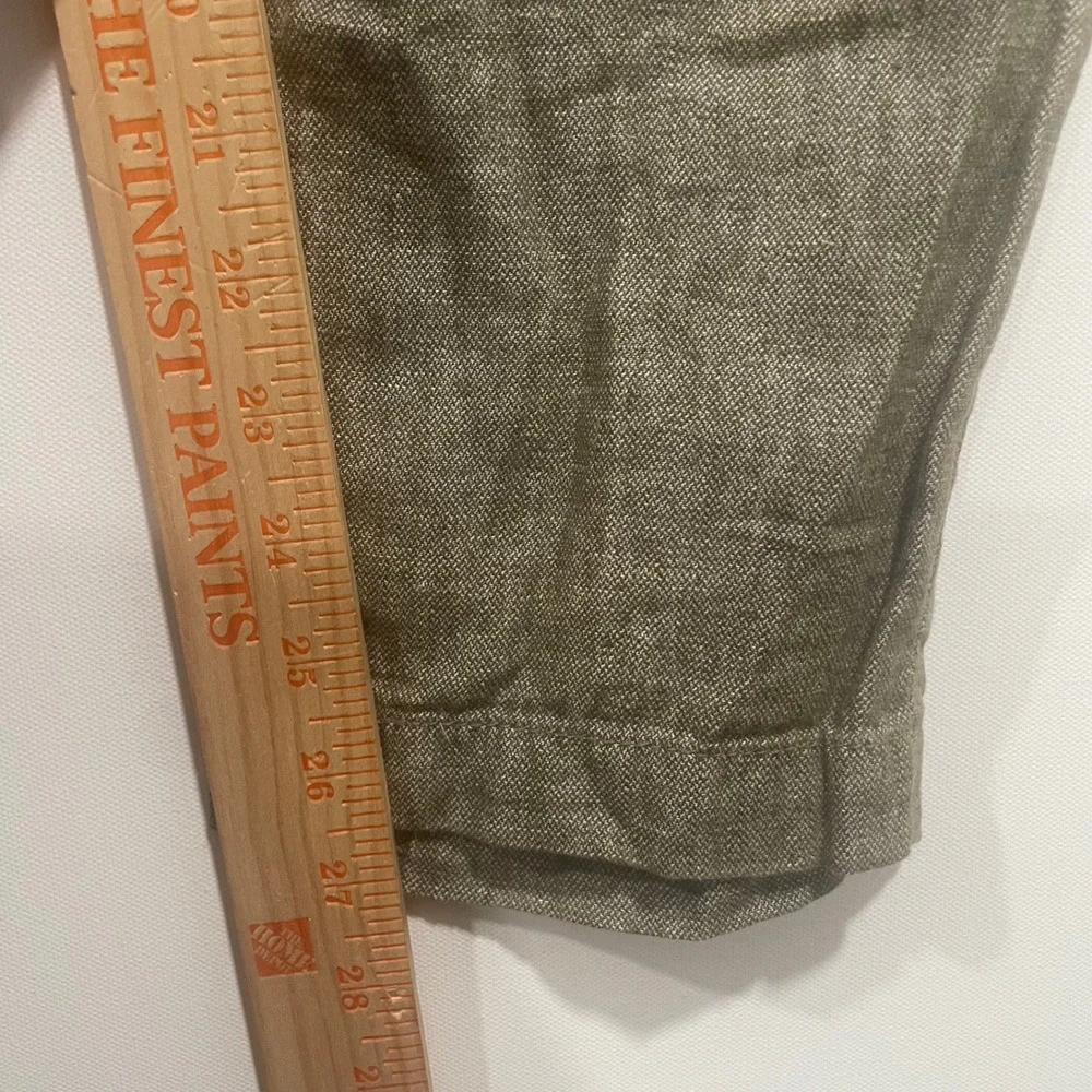 Banana Republic Mason Athletic Tapered Linen Cotton Pants Mens 31x30 Olive Brown